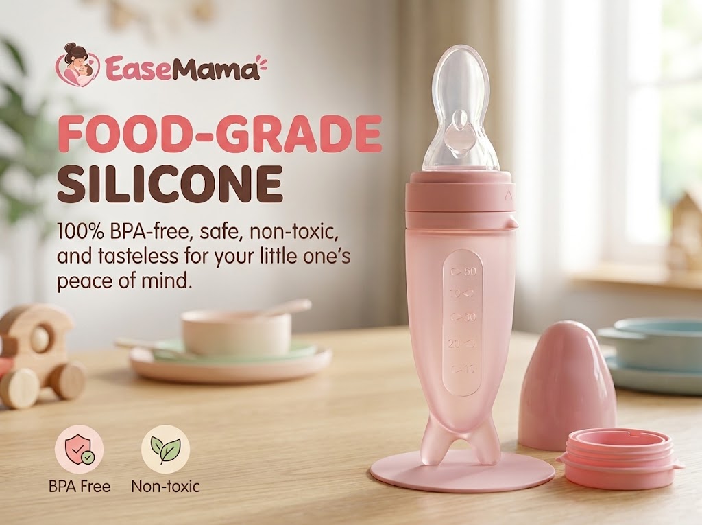 Silicone Baby Feeding Spoon with Squeeze Bottle