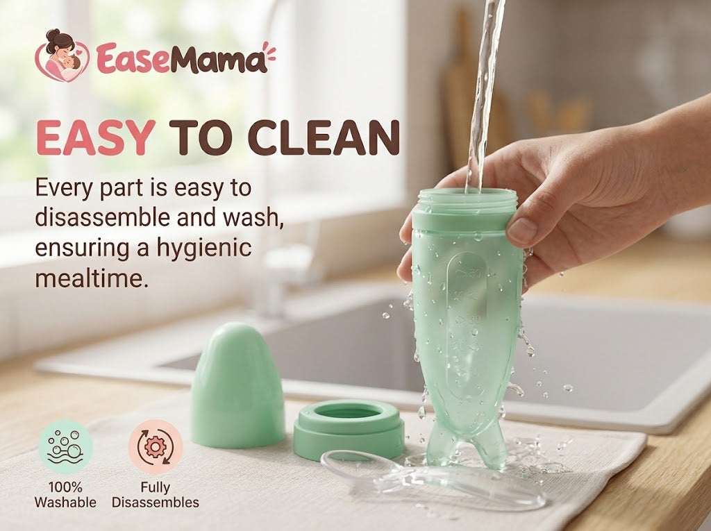 Silicone Baby Feeding Spoon with Squeeze Bottle